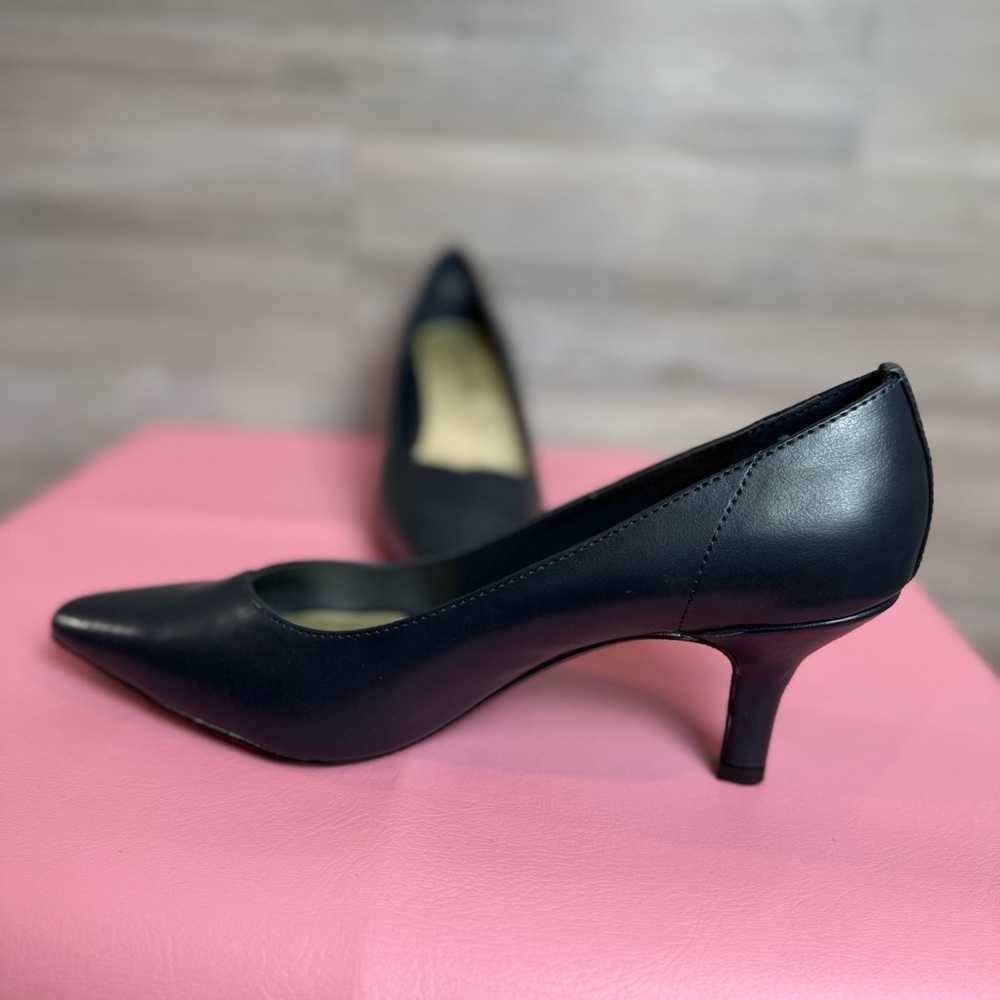 Easy Street Chiffon Pointed Toe Kitten Heel Pumps - Picture 5 of 5